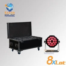 8X лот Lion18pcs * 18 Вт 6IN1 RGBAW анти-уф из светодиодов номинальной света, Из светодиодов номинальной банку для событий стадия дискотека, Из светодиодов Par 64 с powercon, 8in1 полета чехол