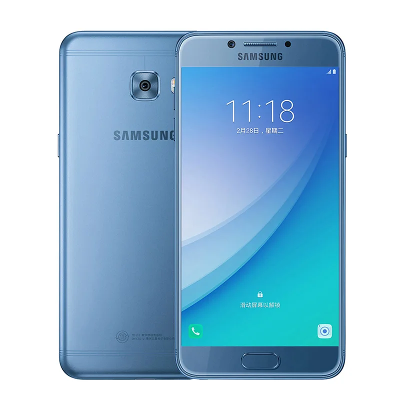 Мобильный телефон samsung Galaxy C5 Pro C5010, 4 Гб ОЗУ, 64 Гб ПЗУ, отпечаток пальца, две sim-карты, 5,2 дюймов, FHD, gps, NFC, 16,0 Мп, камера, 4G, LTE, смартфон - Цвет: Blue