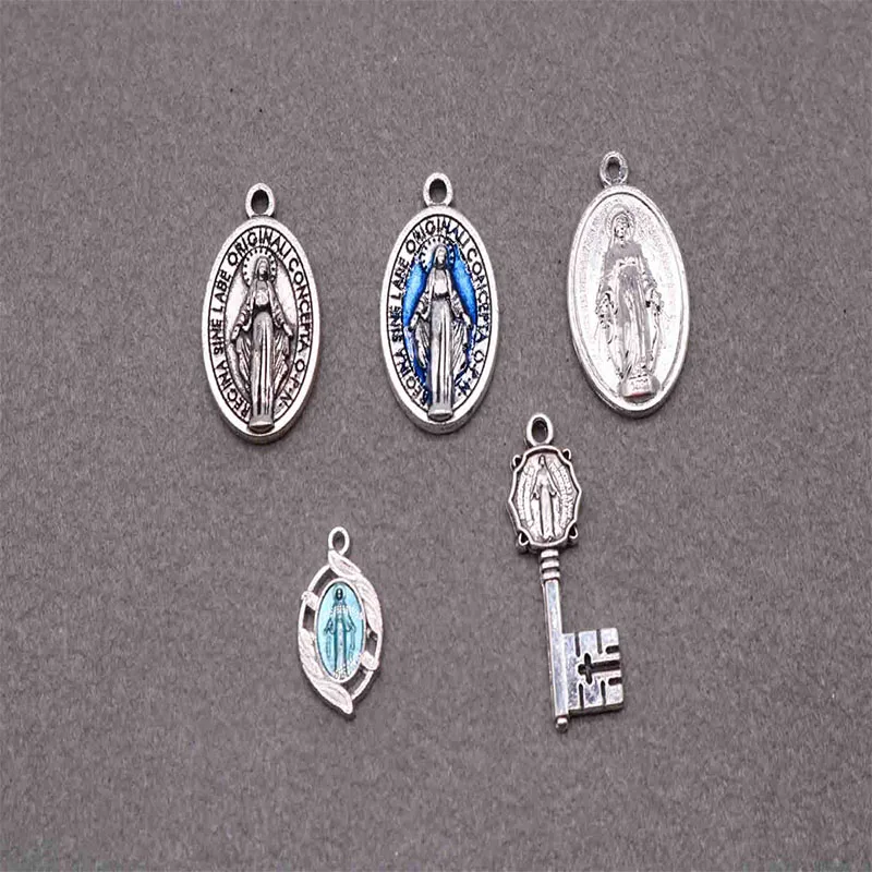Модные Разноцветные Иисус Дева Мария икона медаль католические религиозные
