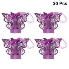 20 шт. коробки для конфет большая бабочка лазер выдолбленные емкости для конфет коробки для шоколада подарочные коробки для угощений для банкета свадьбы дня рождения