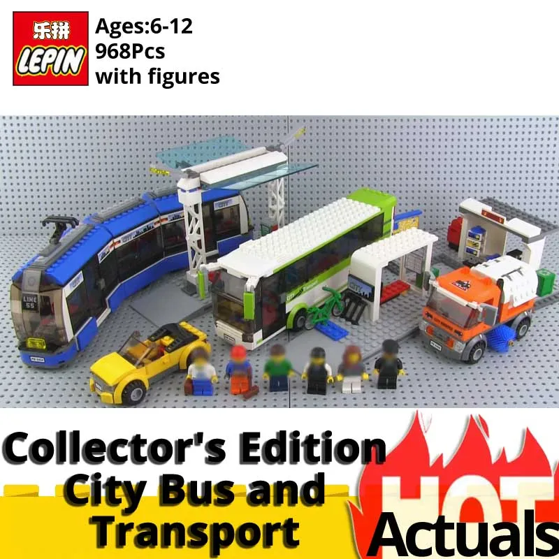 

Lepin 02023 compatible City 8404 Public Transport Station and cars bus set Building Blocks Bricks Educational Toys for children
