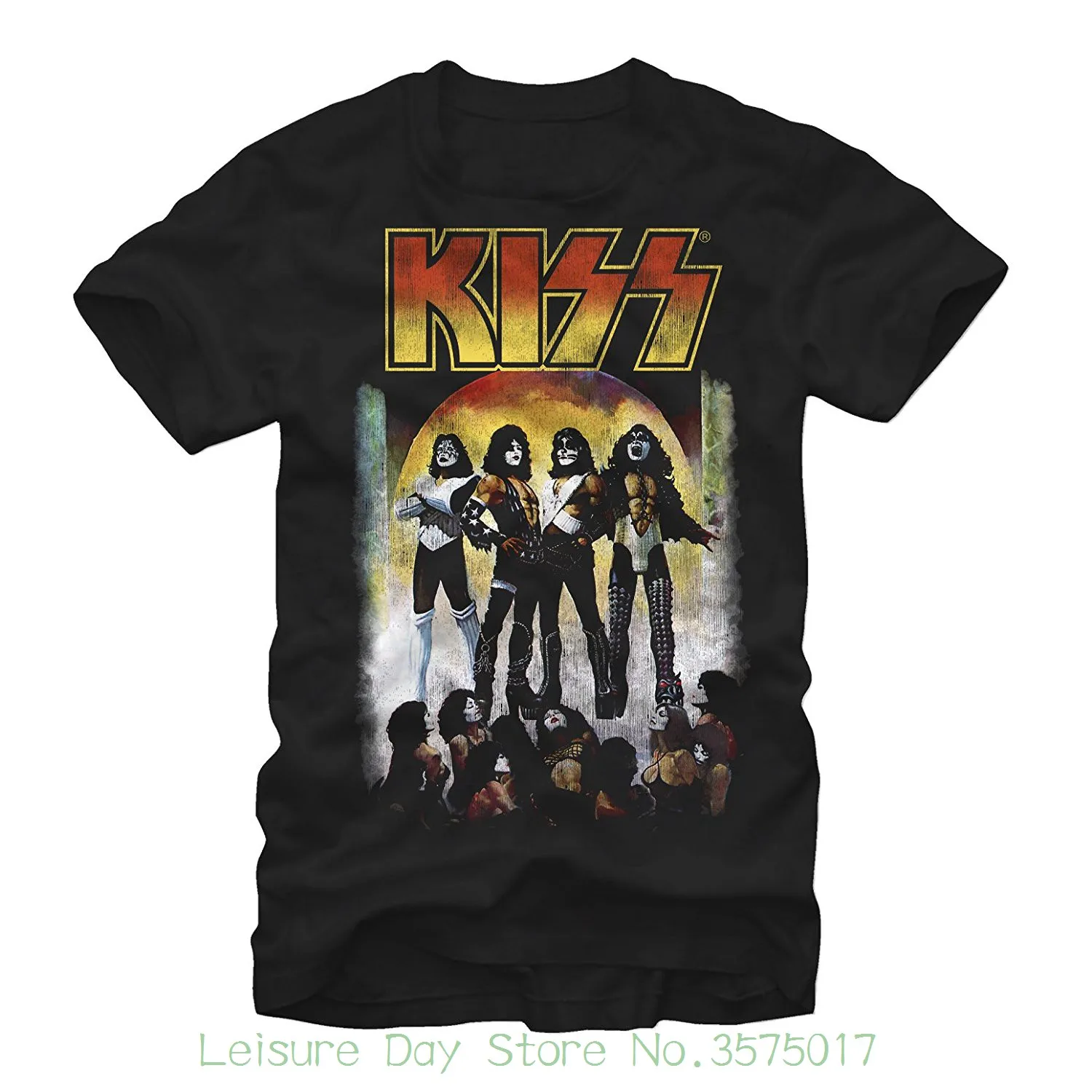 2018 хлопковые футболки с коротким рукавом мужская одежда Kiss Love Gun Мужская