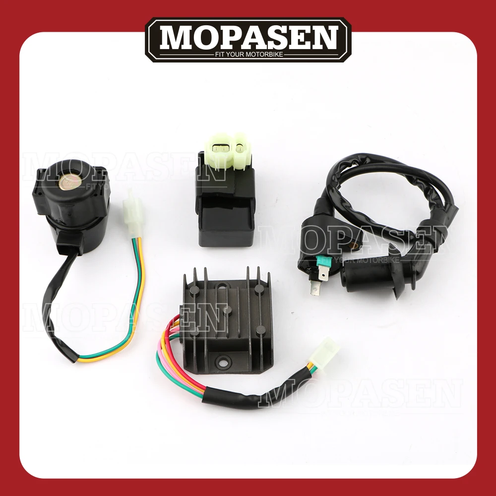 

Motorcycle GY6 50CC 125CC 150CC ATV Scooter Moped Ignition Rebuild Kit CDI Solenoid 4 Pins Relay Voltage Regulator Motor Parts