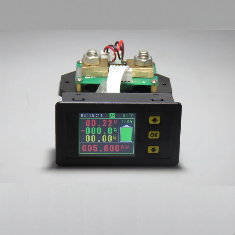 

colorful lcd display Battery Coulomb counter DC voltage , ampere, watt,capacity,energy W AH meter 78*42*26mm multifunction meter