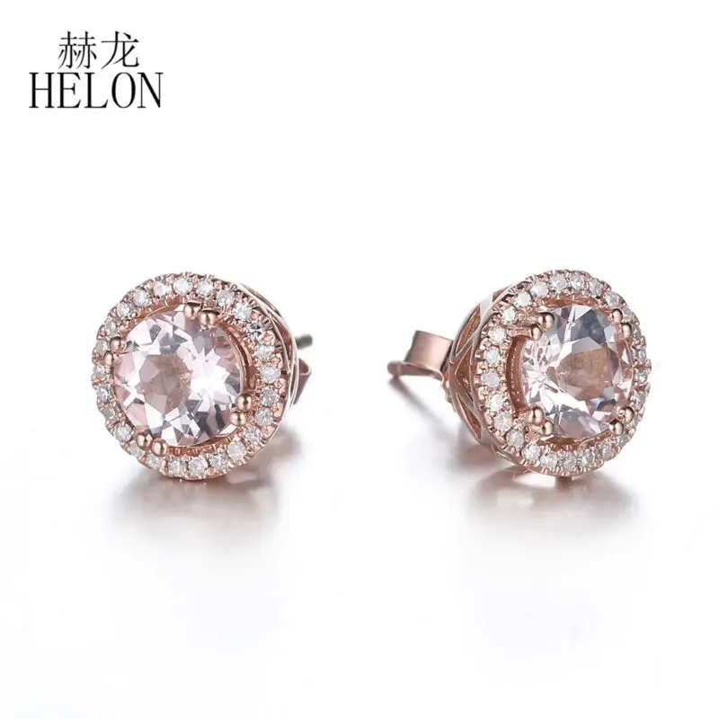 Серьги гвоздики женские из розового золота с бриллиантами 6 мм|earrings fashion|earrings