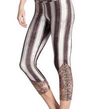 Женские винтажные полосатые бриджи с узором, леггинсы для фитнеса, быстросохнущие штаны до середины икры, брюки, ropa mujer
