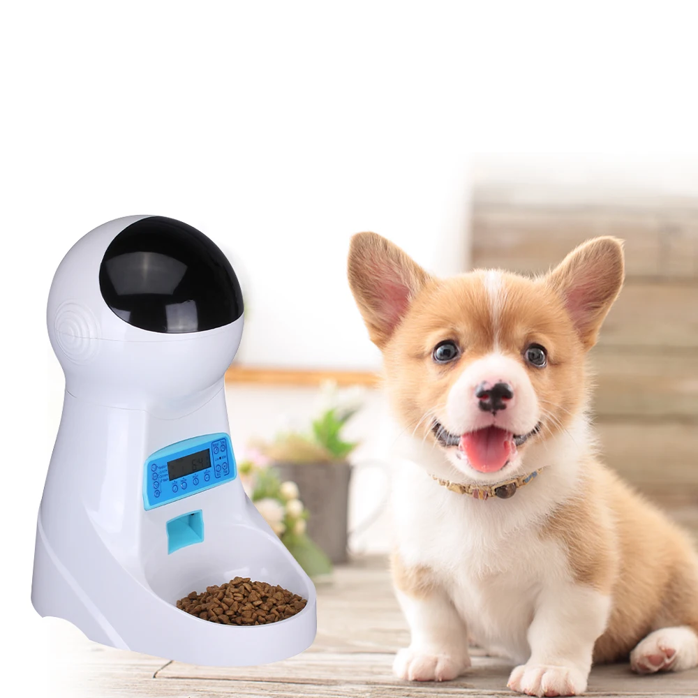 

Automatic Pet Feeder Food Dispenser with Voice Record Remind Timer 2.5L Control Distribution Alarm for Small Medium Dogs Cats