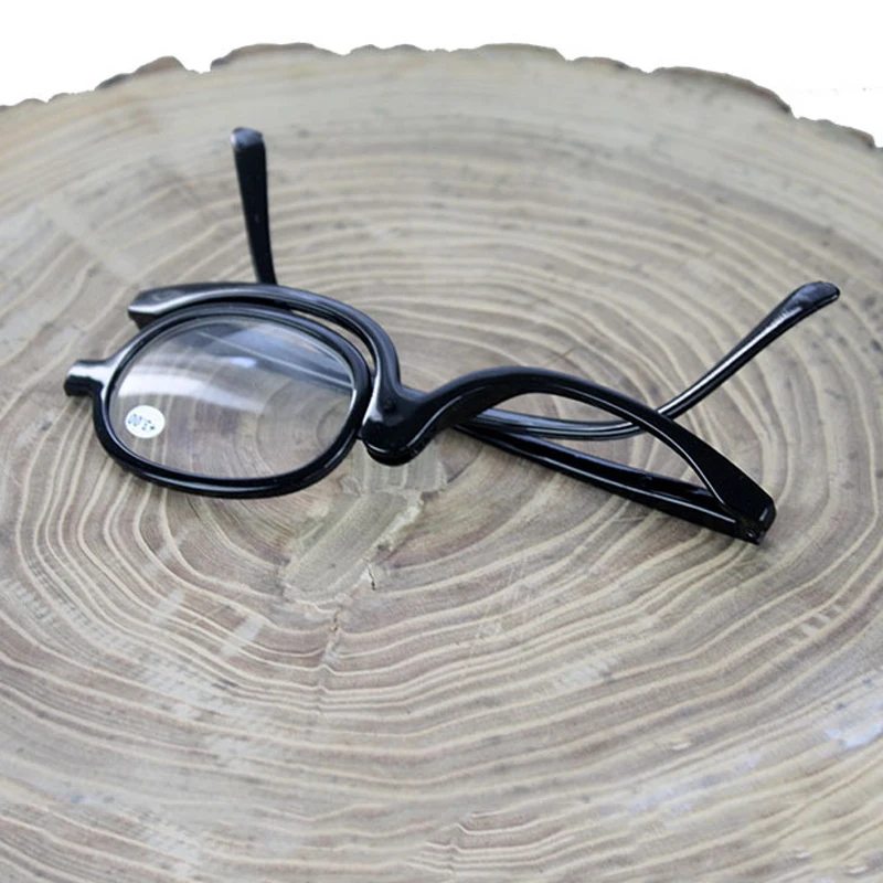 Zilead увеличительные очки вращающийся макияж очки для чтения складные очки косметические общие+ 1,0+ 1,5+ 2,0+ 2,5+ 3,0+ 3,5+ 4,0 - Цвет оправы: black