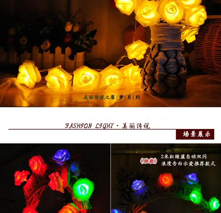 Luzes de Fadas Luzes da Corda Decoração ao ar Bateria Operado Guirlande Lumineuse Levou 10 m 80 Piscando Rosa Natal Quarto Casamento Livre 3 Cheap outdoor decoration