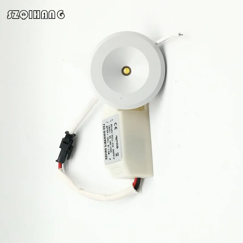 

Free shiping 3W LED Mini COB Downlights Cabinet Lamp Recessed Ceiling Spot Lamp White shell 40mm Cut Hole Aluminum AC 85-240V