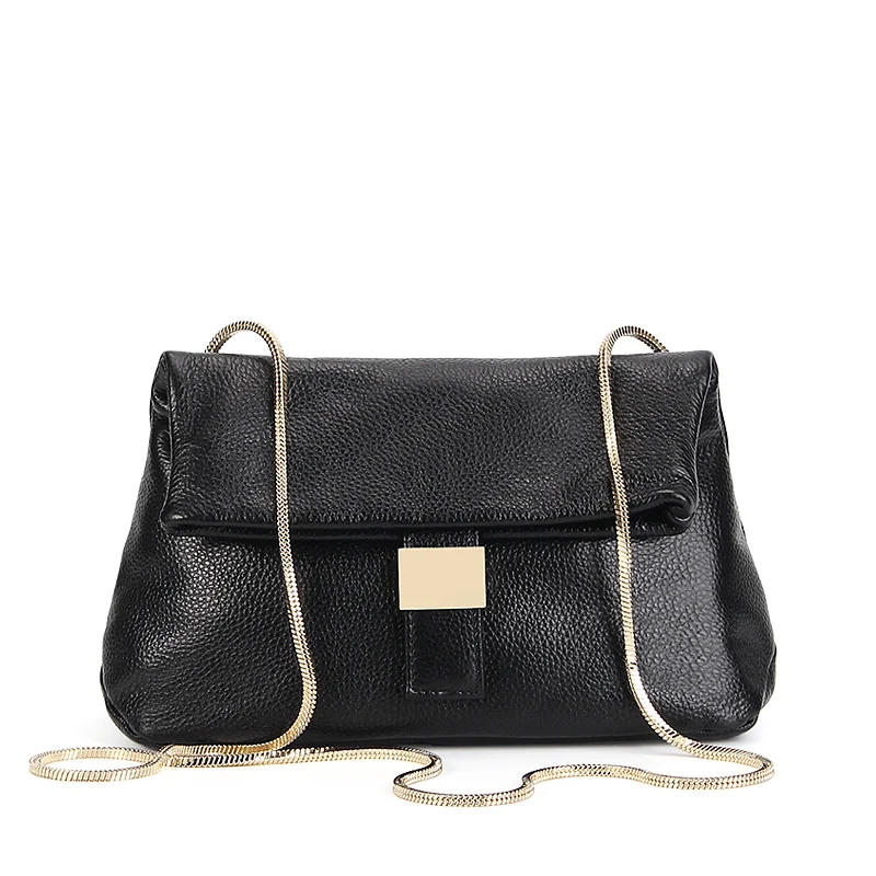 

New Women Genuine Leather Shoulder Bag Brand designer High Quality Solid Soft Messenger/Crossbody Bag Girls Fashion Chain Bag