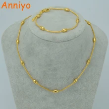 Anniyo ожерелье браслет наборы для женщин золотой цвет и медь украшения Африки ожерелья в арабском стиле Эфиопский набор цепи#053506