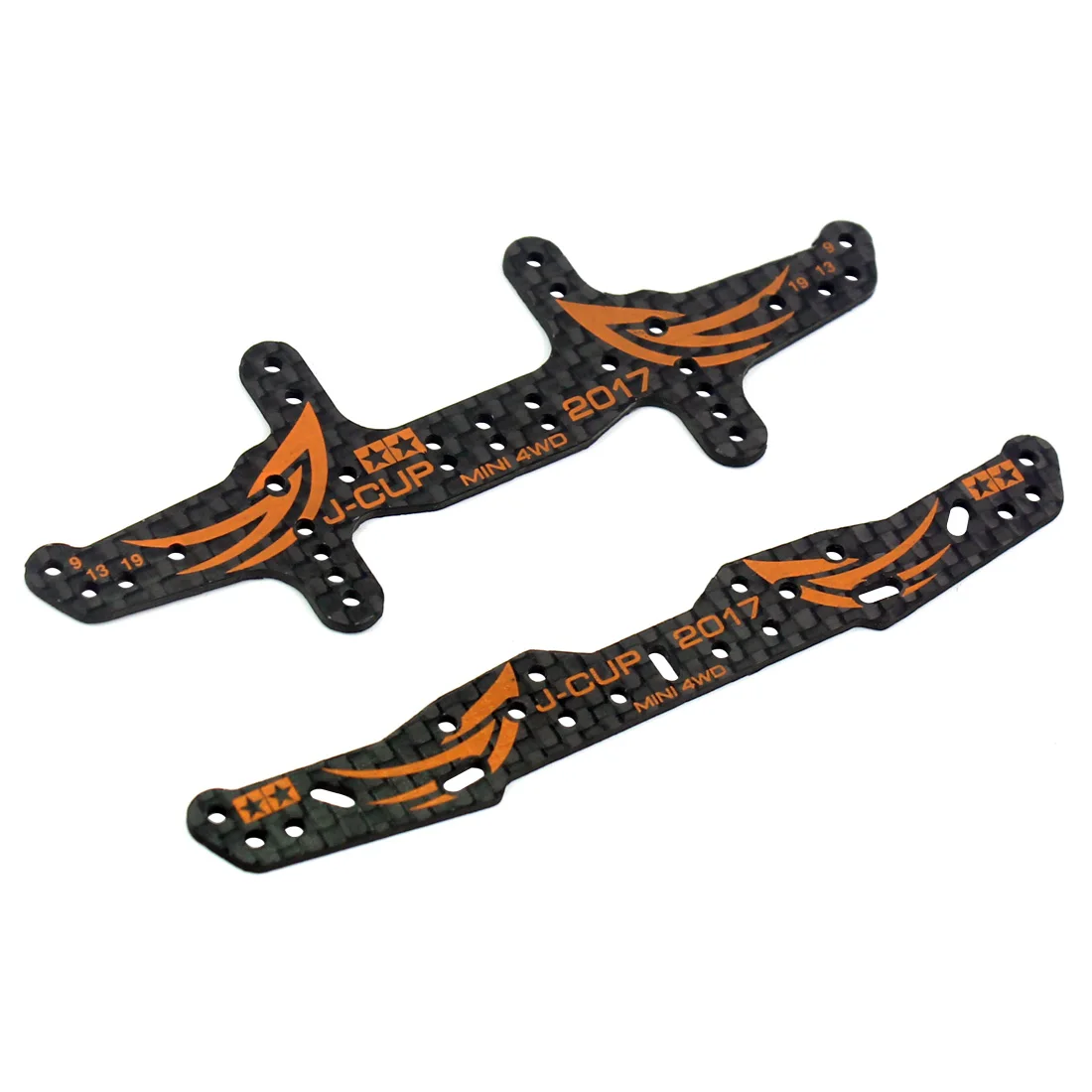 

J-CUP HG Carton Front & Rear Multi Roller Setting Stay 1.5mm Carbon Fiber Plate for Tamiya Mini 4WD Car Model 95104/95105
