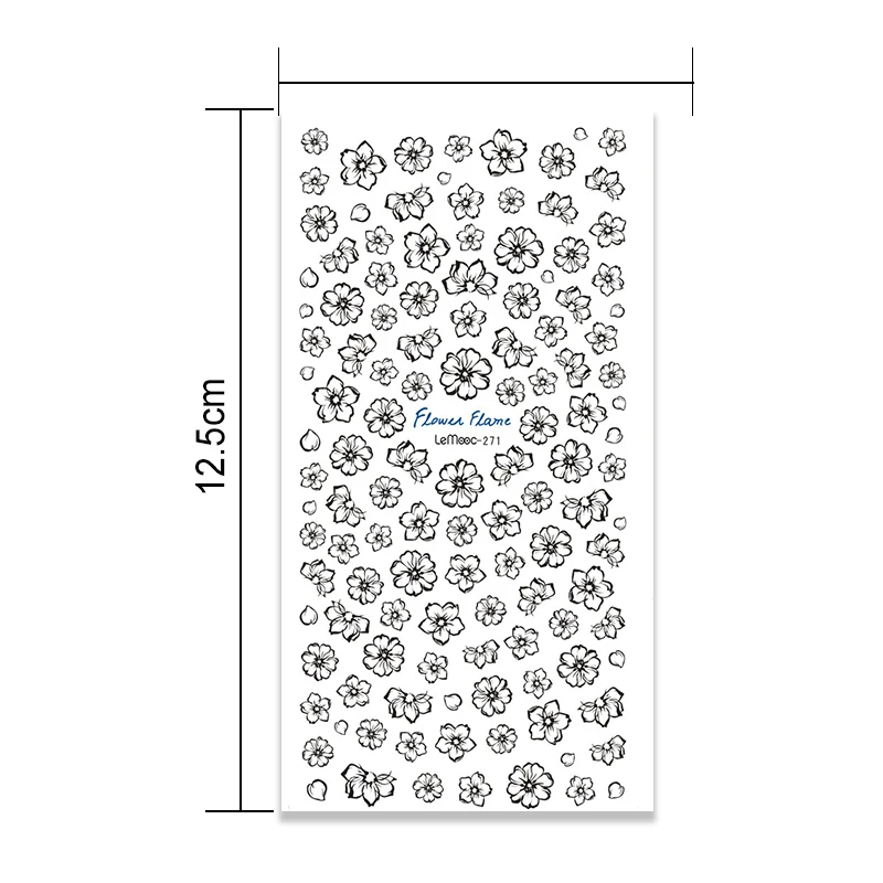 LEMOOC водная наклейка перо цветок дизайн ногтей переводная наклейка 1 лист дизайн ногтей украшение для водяной знак, маникюр