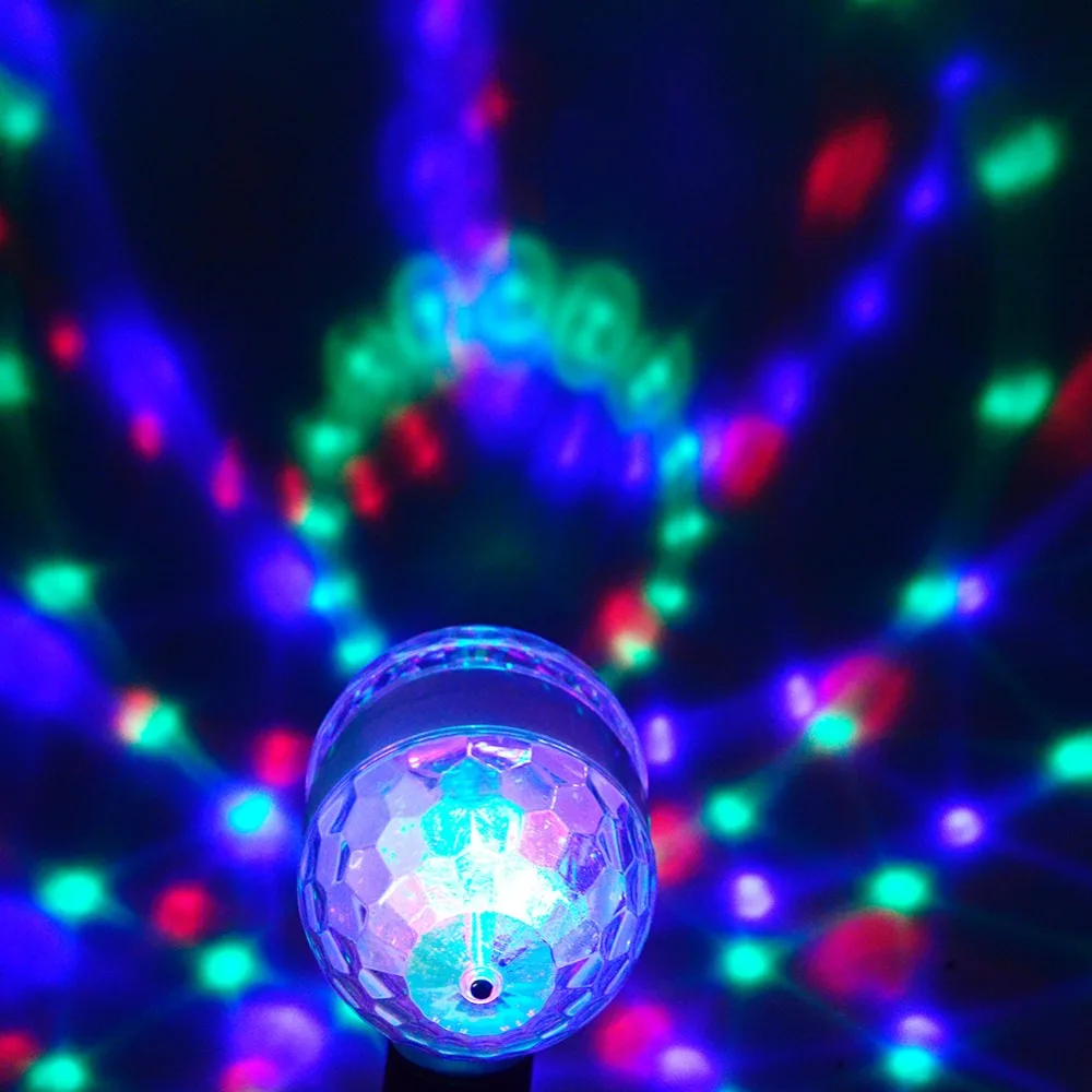 Светодиодный светильник-лампочка AC 85-265 в, 3 Вт, 6 Вт, 5 В, USB, 220 В, 110 В, E27, RGB, лампа, светодиодный, Хрустальный, сценический, DJ, вечерние, волшебный, Рождественский, праздничный светильник ing