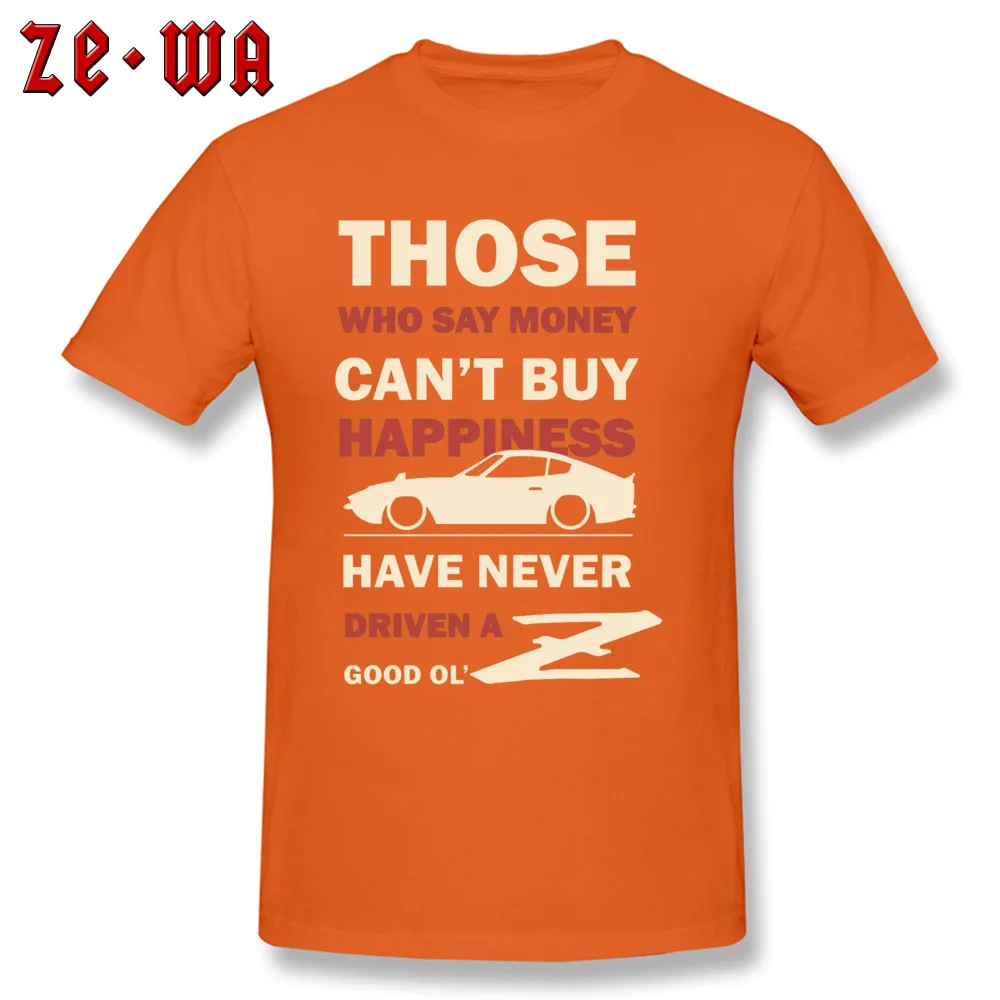 Fashionable Pure Cotton Tees for Men Custom T Shirt Group Retro O-Neck T Shirt Short Sleeve Drop Shipping Happiness in a Datsun Z 4746 orange