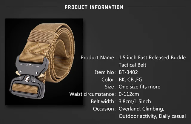 Cintura Tattica Militare 2'' Con Fibbia Sgancio Rapido - Nylon Resistente Per Outdoor E Airsoft