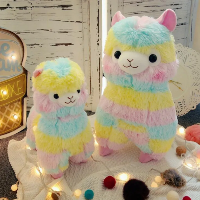 Kawaii Rainbow Alpaca Soft Plush Toy Japanese Cartoon Alpacasso 100