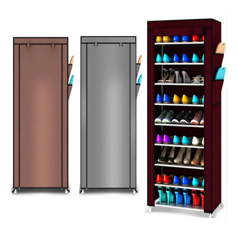 

Oxford Cloth Minimalist Multi-functional Dustproof Shoe Cabinet Shoes Racks 10 Layer 9 Grid Shoe Organizer Shelf 9 Tier Shoe She