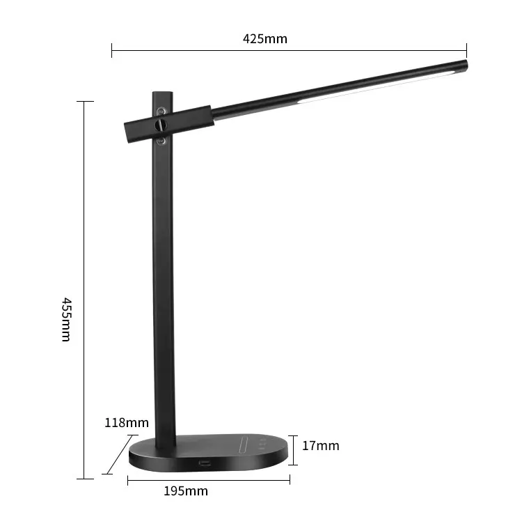 QI беспроводной зарядный телефон современный светодиодный складной настольный светильник с usb-портом 30 уровней яркости Диммер офисный Настольный светильник для чтения