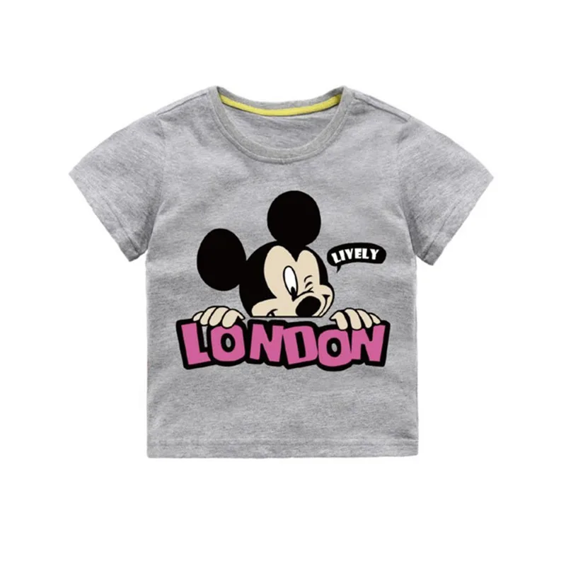 Moggi Cat Camiseta Mickey Print Girls T shirt Cartoon Funny Casual Kids Clothes Summer 12 color 1-8Y Baby 100% Cotton T-shirt (11)