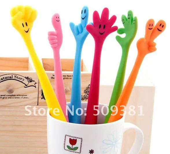 

6 pcs/Lot, Free Shipping, Wholesale, Promotion Flexible Finger Style Ballpoint Pen, Novelty Gift, 6 colour