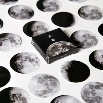 

45 pcs/box moon appearance stickers DIY album adhesive paper Scrapbook Notebook decoration sticker stationery kids gifts