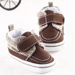 E & bainel Обувь для младенцев мальчиков Обувь с высоким берцем новорожденных Повседневное Холст Prewalker Детские ботинки детские пинетки Sapatos