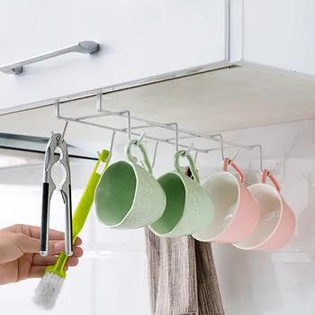 

LIYIMENG Kitchen Organizer Rack Cupboard Hanging Coffee Cup Storage Closet Clothes Shelf Hanger Wardrobe Glass Mug Holder