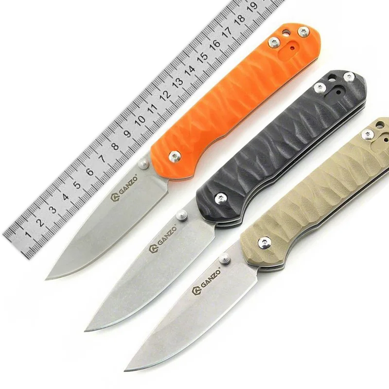 Ganzo G717 F717 58 60HRC 440C лезвие G10 ручка EDC Складной Ножи Открытый выживания инструмент