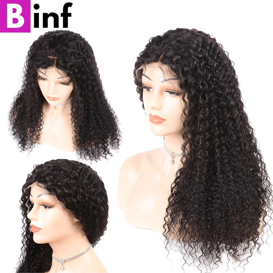 Brazilian Kinky Curly 13x4 Lace Front Human Hair Wigs For Women Remy Hair Pre-Plucked With Baby Hair Lace Front Human Hair Wigs