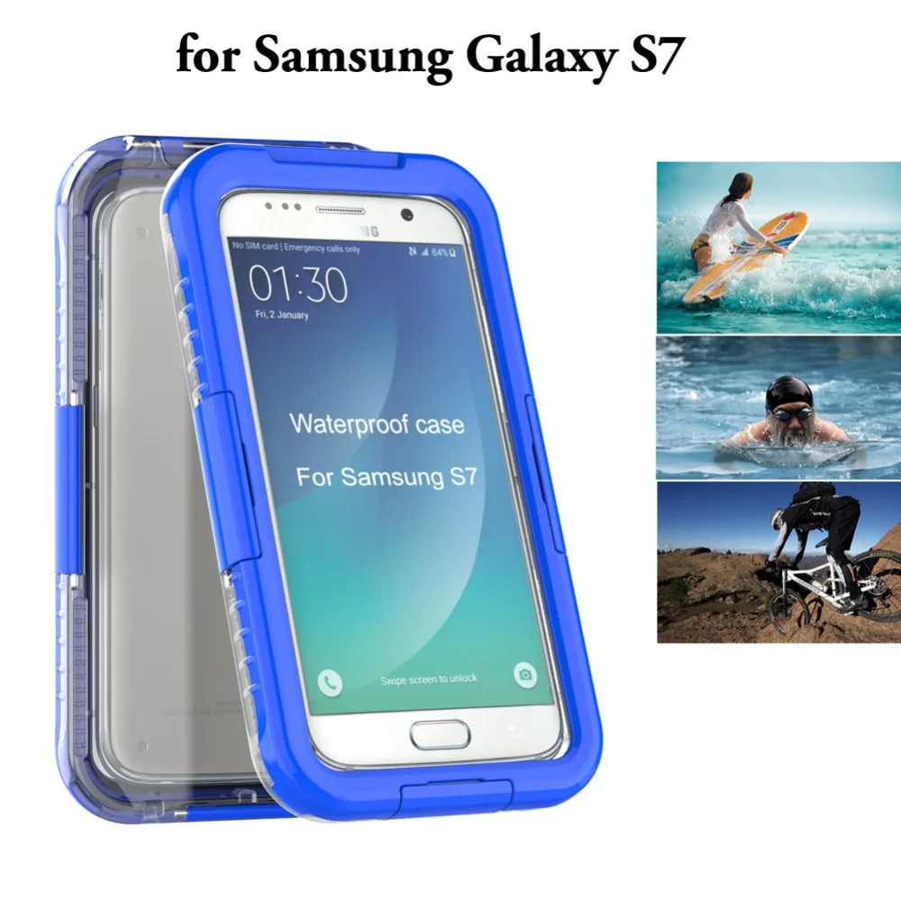 

For Samsung S7 Waterproof IP68 Heavy Hybrid Swimming Drifting Case Cover for Galaxy S7 edge Shockproof Protective case case