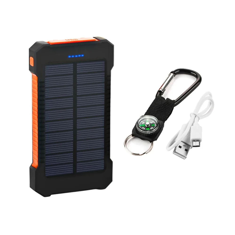 20000mah Solar Power Bank Waterproof With LED Flashlight  For XIAOMI Dual USB External Battery Charger Mobile Phone Accessories power bank