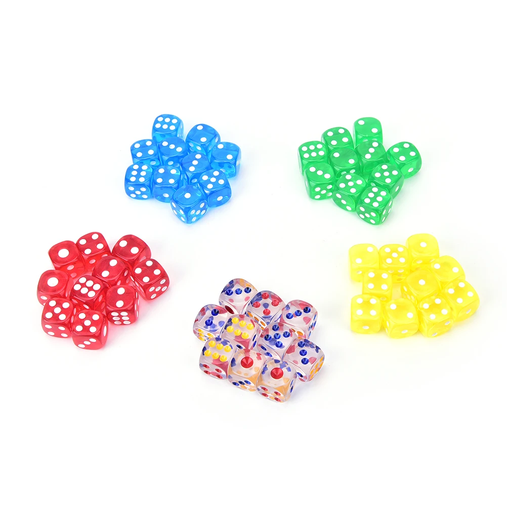 

10 Pcs D6 Spot Acrylic Six Sided Dice for D TRPG Party Board Game Toys