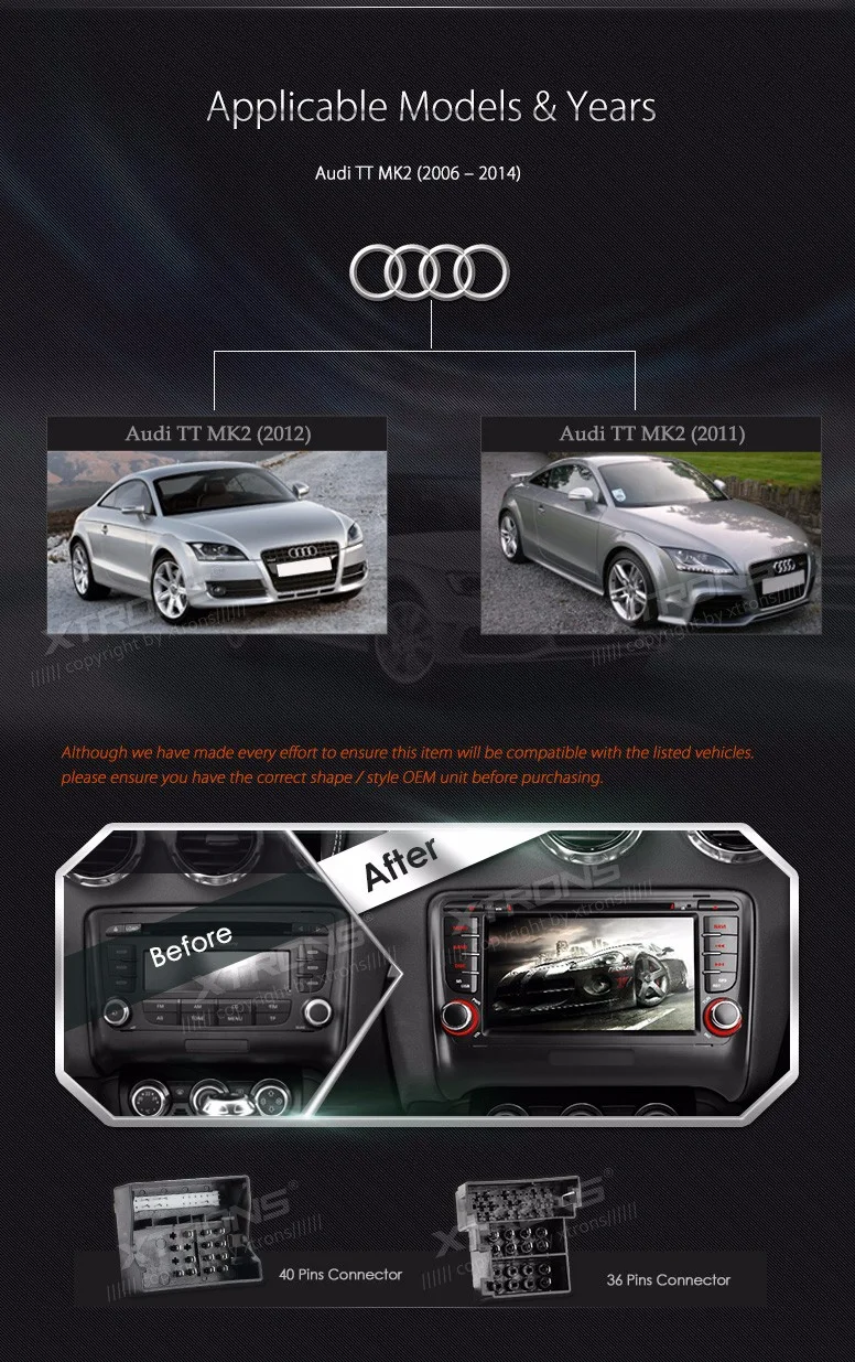 Discount 7" Special Car DVD for Audi TT MK2 2006-2014 with Original UI/Appearance Design & Dual Channel CanBus System 2