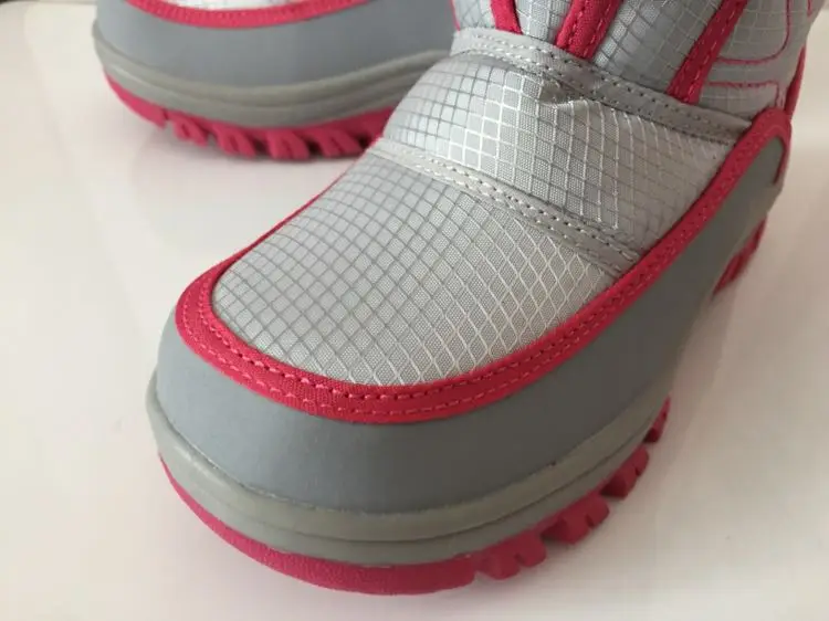Детская обувь для температуры-30 модные ботинки для девочек с толстым плюшем, водонепроницаемые Нескользящие зимние ботинки для девочек, Размер 27-36