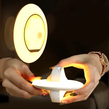

Rotary Motion Sensor360 Degree LED Night Light USB Rechargeable Night Light Induction Lamp for Closet Corridor Cabinet