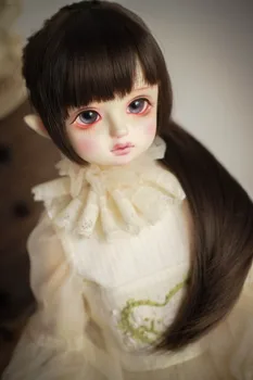 

BJD doll wigs single ponytail hair wigs for 1/6 BJD YOSD doll Chestnut High-temperature wire wigs