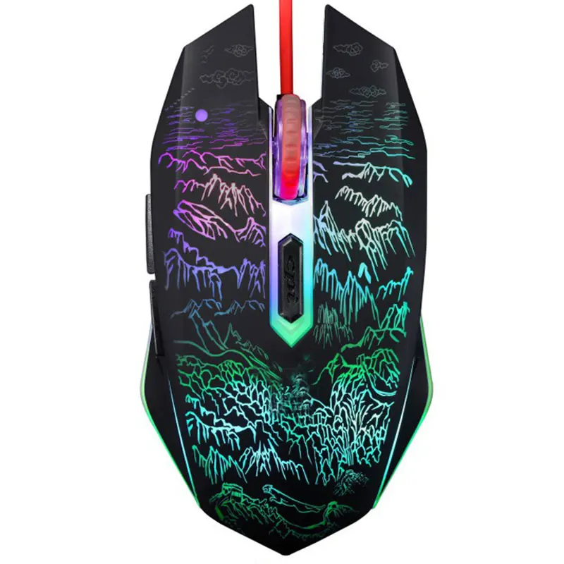 New 3200DPI With 7 Buttons Color Changing LED Optical USB Wired Mouse