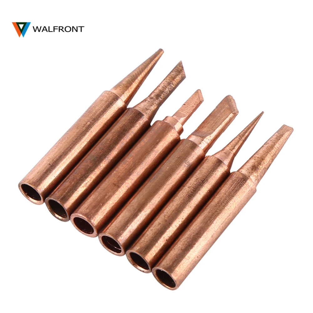 6pcs/Lot 900M T Copper Solder Tip Iron Tips Lead free Low Temperature