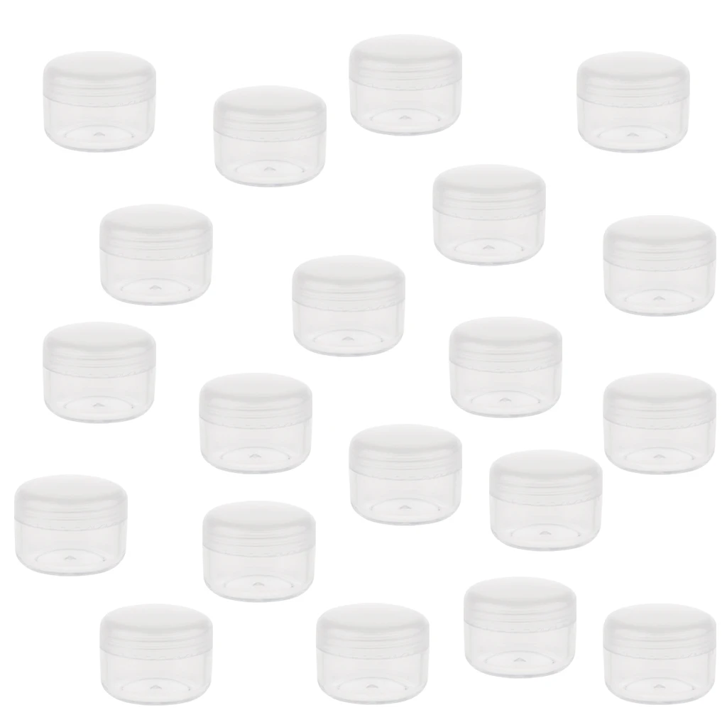 Portable Small Plastic Cosmetic Cream Jars Pots, Empty Cosmetic Containers With Lids (20Pcs)