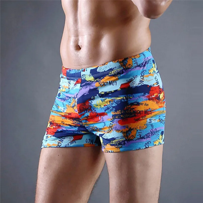 Underwear Mens Boxer Flat Swim Trunks Spring Swimming Trunks Men's Boxer Shorts Underwear Male Panties Sexy #J19 (4)