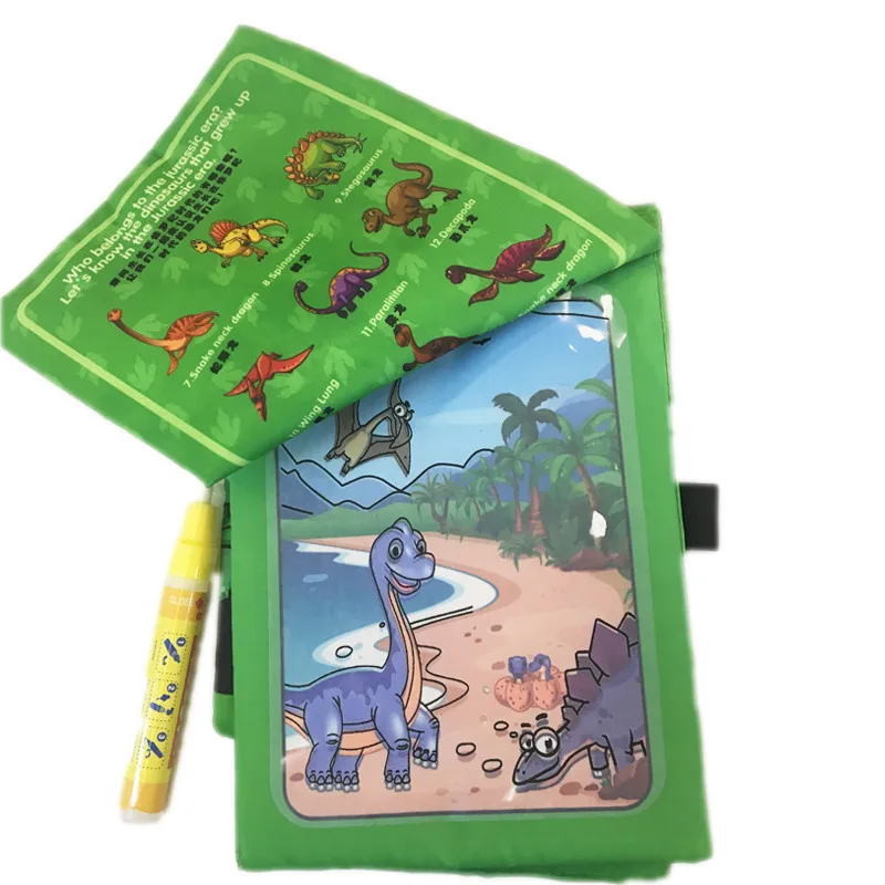 Волшебная водная рисованная Ткань Книга динозавр мультфильм Животные каракули живопись коврик для раскраски развивающие игрушки подарки для детей