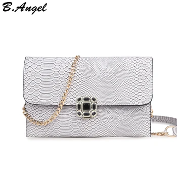 

High quality serpentine women bag beading diamond messenger bag clutch purse chain bag women leather handbags shoulder bag