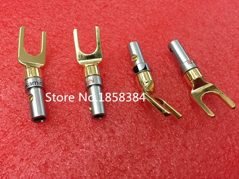 

2pcs Gold Plated Copper Grade Interpolation Y Y U- type Screw Spade Banana Plug Speaker Cable Wire Connectors