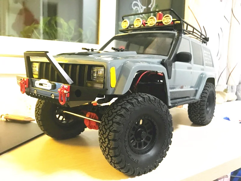 GWOLVES 1:10 Metal Front bumper Collision avoid can use winch with Trailer ring led Light for Axial SCX10 90046 RC Crawler Car|winch bumper|scx10