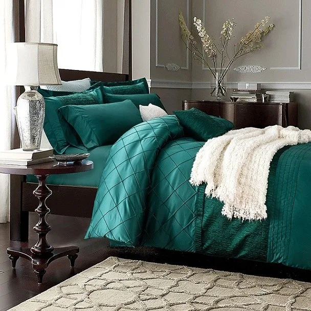 Роскошный дизайнерский комплект постельного белья, одеяло, пододеяльник, синий, зеленый цвет, покрывала, хлопок, шелк, простыни, постельное белье, полный размер, двуспальный