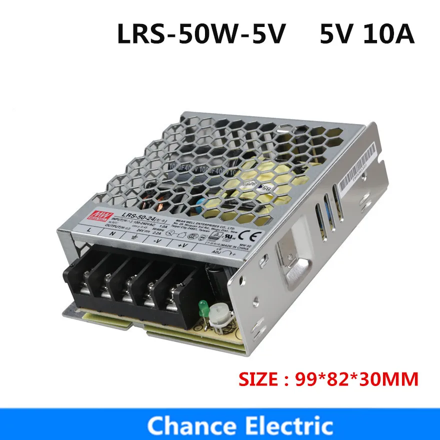Meanwell 5V 10A 50W Драйвер импульсного источника питания для светодиодной ленты AC 100-240V