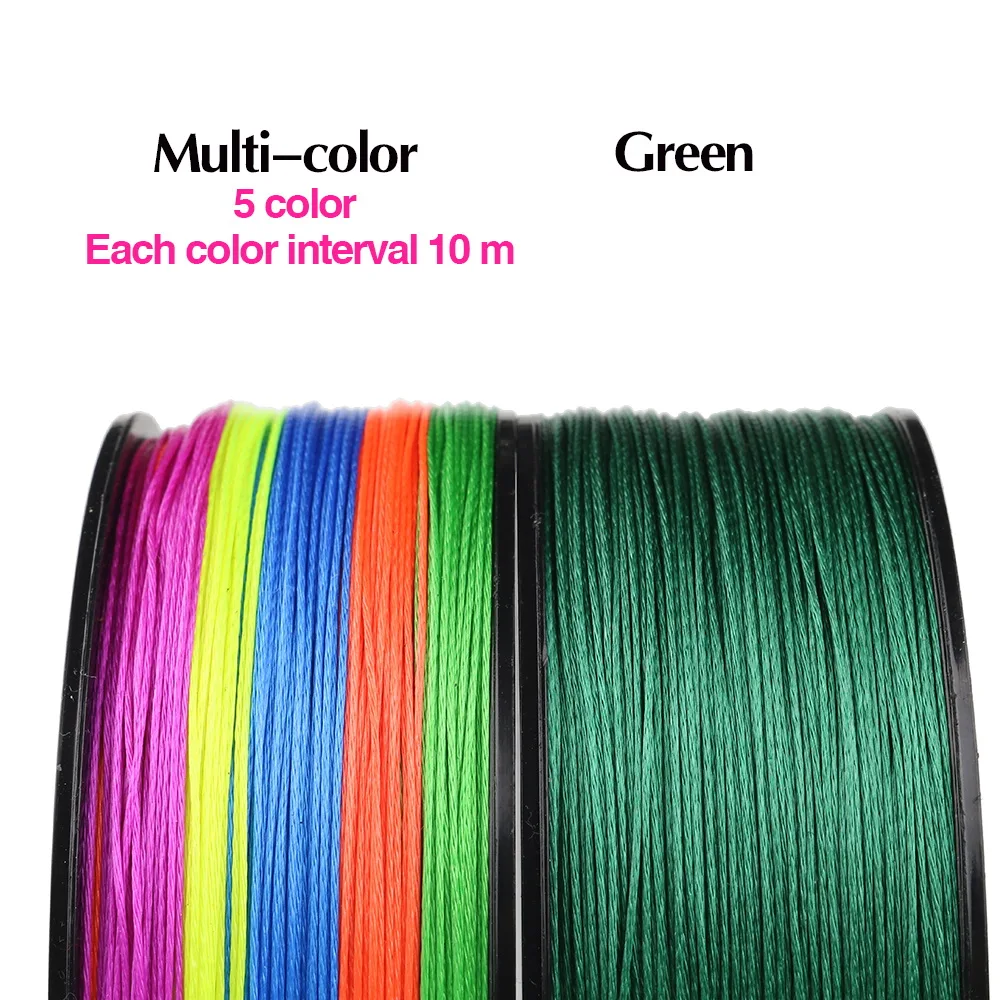 JOSBY Fishing Line 100m 300m 500m 9 Strands 8 Strands 4 Strands Multicolour PE Braided Wire Multifilament 4 Color 22LBS-100LBS