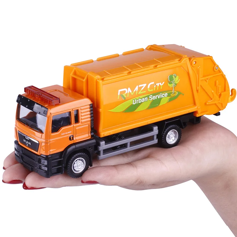 Масштаб 1:64 мусоровоз магнитный игрушечный автомобиль для детей из